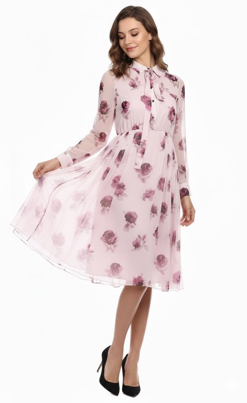 画像2: 即発！【キャサリン妃ご愛用】KATE SPADE New York ケイトスペード  encore rose pleat chiffon dress  20101 (2)