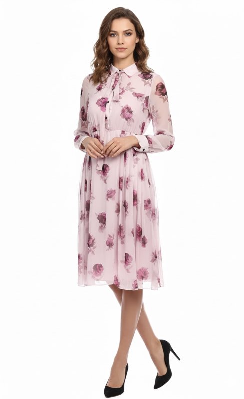 画像1: 即発！【キャサリン妃ご愛用】KATE SPADE New York ケイトスペード  encore rose pleat chiffon dress  20101 (1)