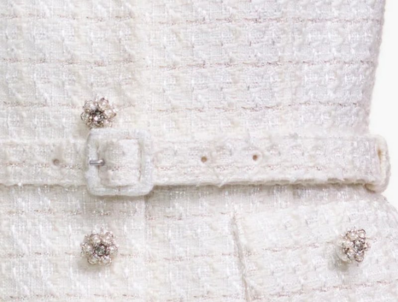 画像2: 【人気インフルエンサー愛用】Self Portrait　セルフポートレイト  Cream Boucle Tailored Maxi Dress (2)