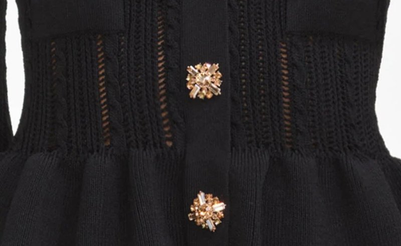 画像4: 【ドラマ使用】Self Portrait　セルフポートレイト  ブラックニットペプラムドレス (4)