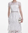 画像3: Self Portrait　セルフポートレイト  White Embellished Tulle Tiered Midi Dress (3)
