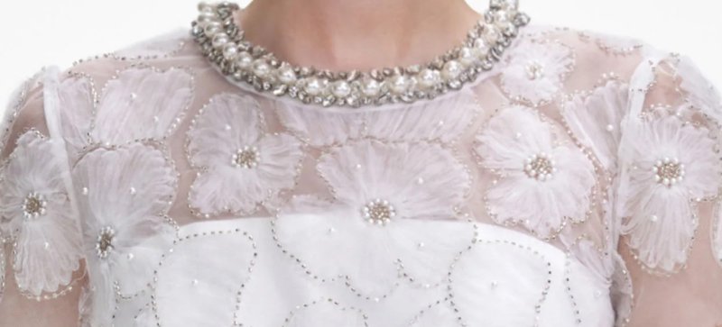 画像4: Self Portrait　セルフポートレイト  White Embellished Tulle Tiered Midi Dress (4)