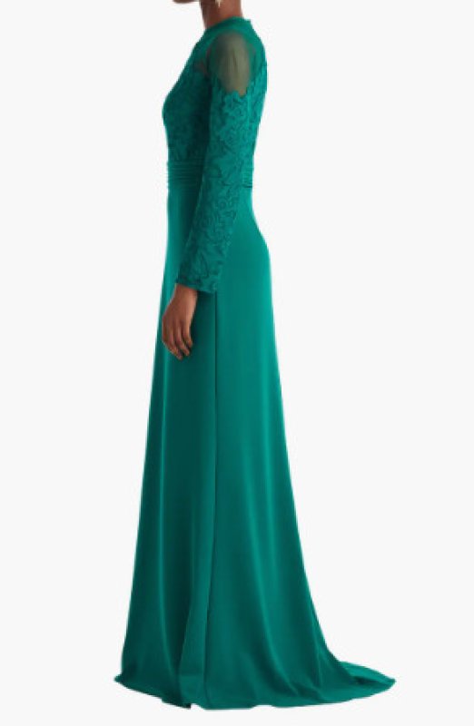 画像3: Tadashi Shoji タダシショージ  Sinclair Embroidered Crepe Gown グリーン (3)