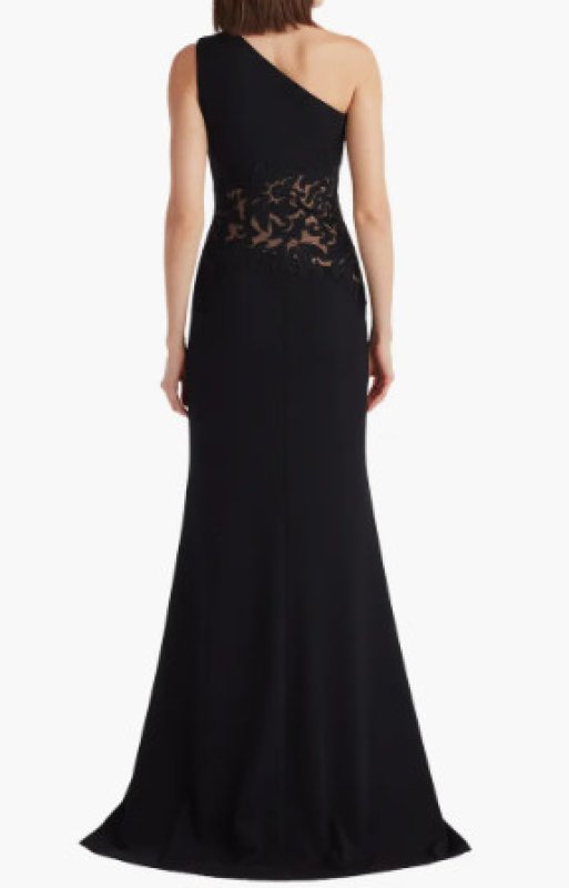 画像2: Tadashi Shoji タダシショージ  Verrier ワンショルダーガウン　ブラック (2)