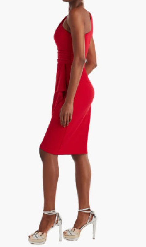 画像3: Tadashi Shoji タダシショージ  Marston ワンショルダードレス 　レッド   (3)