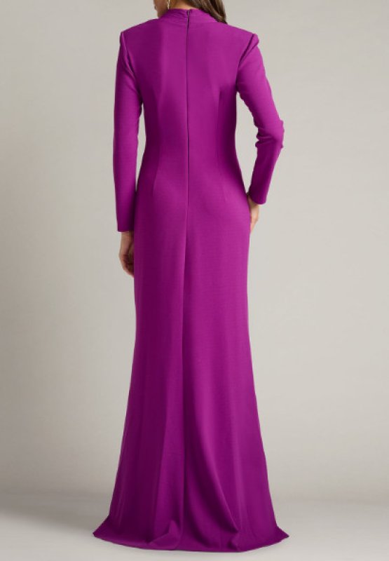 画像2: Tadashi Shoji タダシショージ   MARKUM LONG-SLEEVE FLOUNCE GOWN  　パープル系 (2)