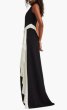 画像3: Tadashi Shoji  タダシショージ   Pexa Waterfall Sash Gown　ブラック、アイボリー  (3)