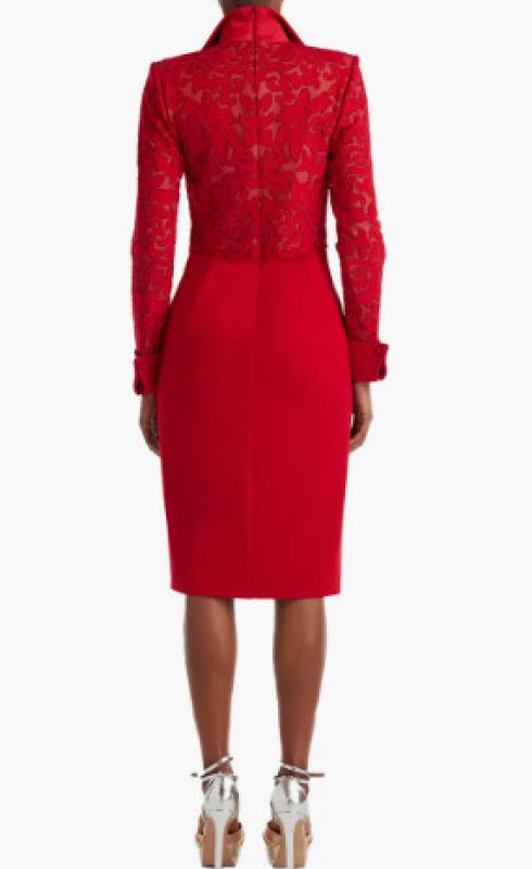 画像2: Tadashi Shoji タダシショージ  Rovet Collar Dress　レッド (2)