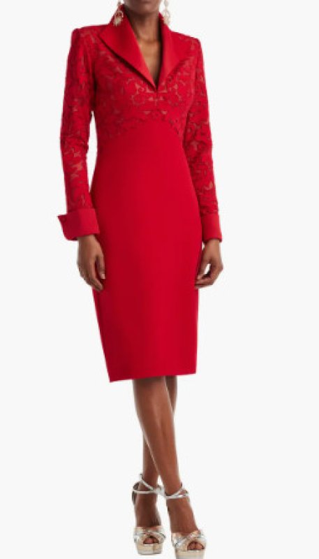 画像1: Tadashi Shoji タダシショージ  Rovet Collar Dress　レッド (1)