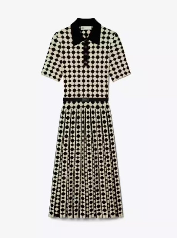 画像4: 12/7までセール！【中条あやみさん着用】Tory Burch トリーバーチ　Jacquard Viscose Polo Dress (4)