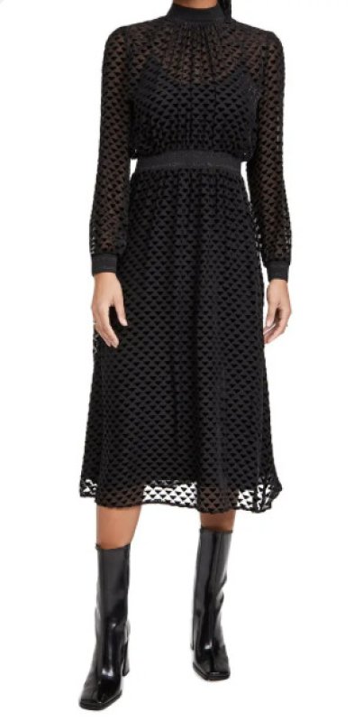 画像1: セール！Tory Burch トリーバーチ　Velvet Devore Black Dress (1)