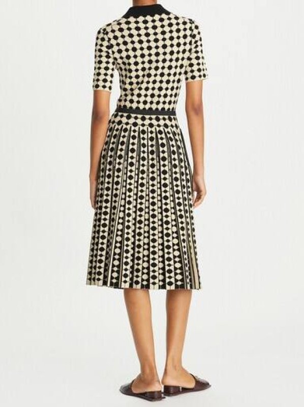 画像2: 12/7までセール！【中条あやみさん着用】Tory Burch トリーバーチ　Jacquard Viscose Polo Dress (2)