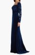 画像3: Tadashi Shoji タダシショージ ｜ Rhyne ベルベットロングドレス　パーティー向け　ネイビー系 (3)