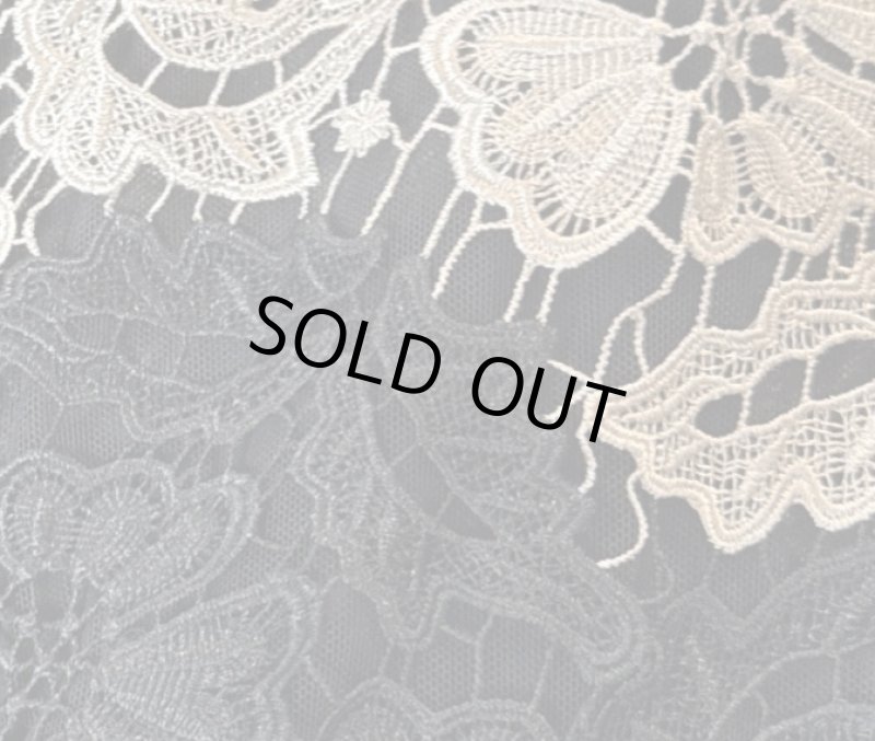 画像3: 【釈由美子さんに衣装協力】Calvin Klein ツートーンレース ロングドレス｜ノースリーブ・ラウンドネック (3)