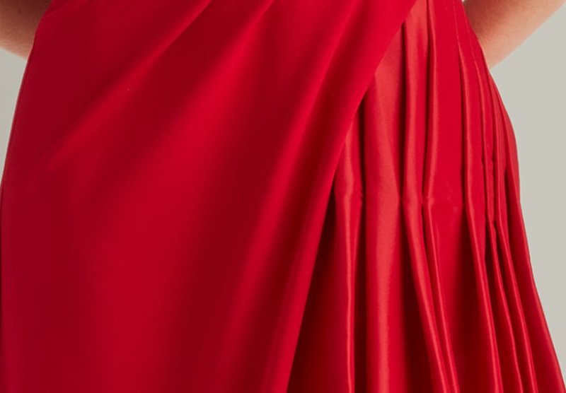 画像5: Tadashi Shoji Milica ドレープポートレートカラー ロングドレス｜レッドフォーマル (5)