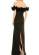 画像2: Mac Duggal フリルオフショルダー ロングドレス｜ブラック イブニングガウン (2)