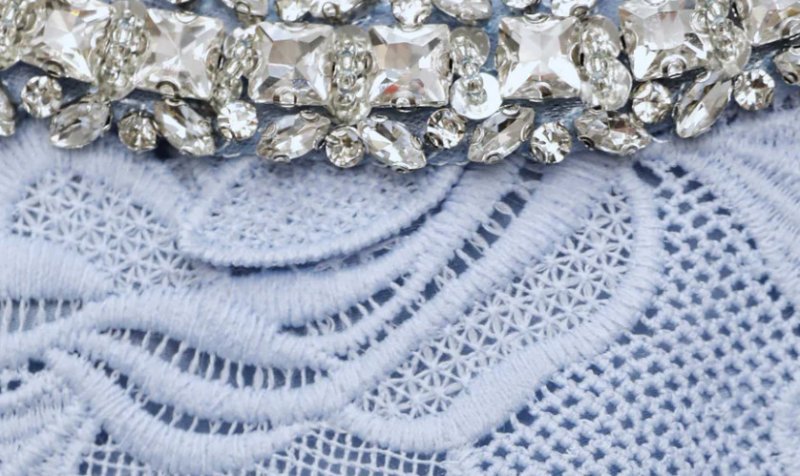 画像3: 【IVE ウォニョン着用】Self Portrait フラワーレース ミニドレス｜パーティー・イベント｜ブルー (3)