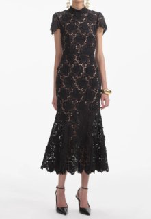 セルフポートレイト ワンピース 花柄 フラワー レース クリーム UK セルフポートレイト セルフポートレート フラワーレース総レースワンピース