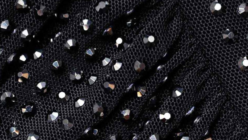 画像4: Self Portrait ラインストーンメッシュ カットアウト ロングドレス｜ブラック (4)