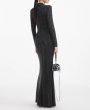 画像2: Self Portrait ラインストーンメッシュ カットアウト ロングドレス｜ブラック (2)