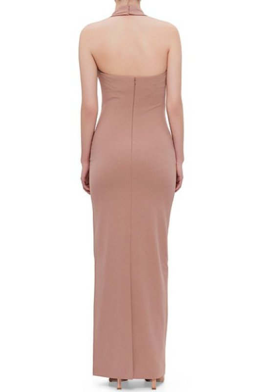 画像3: 【IVE ウォニョン着用】Solace London クレープ ホルターネック ロングドレス｜フォーマル・ガウン｜ピンク (3)