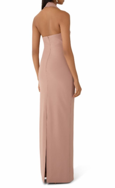画像2: 【IVE ウォニョン着用】Solace London クレープ ホルターネック ロングドレス｜フォーマル・ガウン｜ピンク (2)
