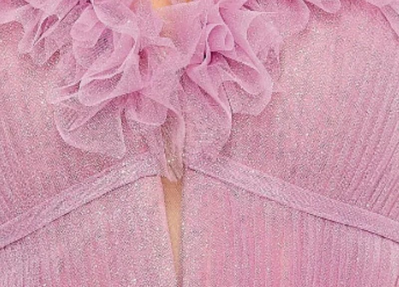 画像4: セール！Mac Duggal マックドゥガル｜ストラップレス グリッターチュール ロングドレス（ライラック） (4)