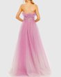 画像2: セール！Mac Duggal マックドゥガル｜ストラップレス グリッターチュール ロングドレス（ライラック） (2)