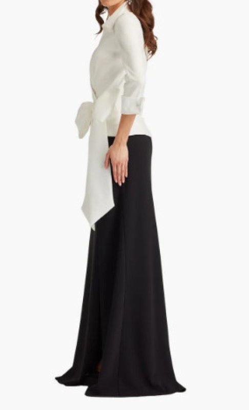 画像3: Tadashi Shoji  タダシショージ   Sarma Wrap Bow Gown ブラック、ホワイト (3)