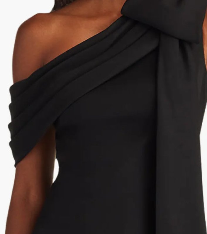 画像4: Tadashi Shoji タダシショージ   cassia ワンショルダー Gown ブラック  20802 (4)