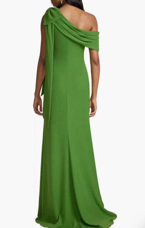 画像2: Tadashi Shoji タダシショージ   cassia ワンショルダー Gown  Cactus　グリーン系　  20802 (2)