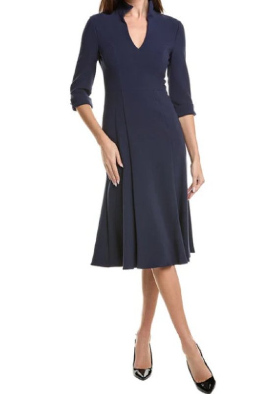 画像1: 1/29までセール！【ドラマ使用】Black Halo ブラックヘイロー Kensington シースドレス ネイビー｜大人女性のための上品ワンピース (1)