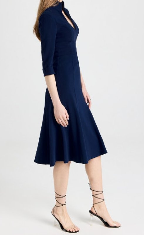 画像3: 1/29までセール！【ドラマ使用】Black Halo ブラックヘイロー Kensington シースドレス ネイビー｜大人女性のための上品ワンピース (3)