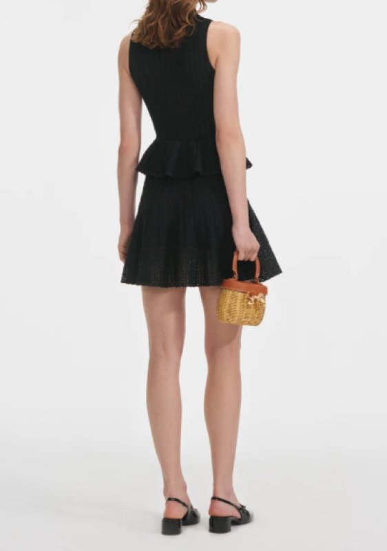 画像3: 【BLACKPINK ジス着用】Self Portrait ポインテール ニット ミニドレス ブラック (3)