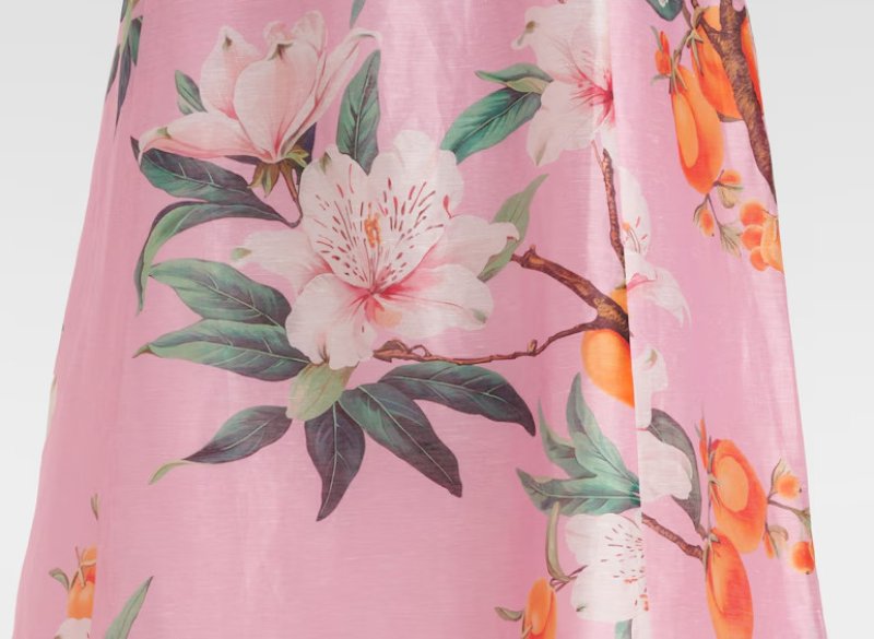 画像3: Leo Lin（レオリン）Cleo フローラル リネンブレンド ミディドレス　ピンク｜花柄ドレス (3)