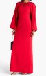 画像3: 2/1までセール！Marchesa Notte ケープスリーブ ビジュー ロングドレス レッド (3)