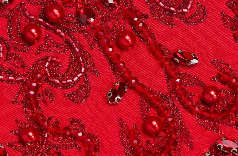 画像6: 2/1までセール！Marchesa Notte ケープスリーブ ビジュー ロングドレス レッド (6)