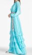 画像2: Sachin & Babi Venus Gown ブルー｜ビジューサッシュ付き シフォン フリル ロングドレス (2)