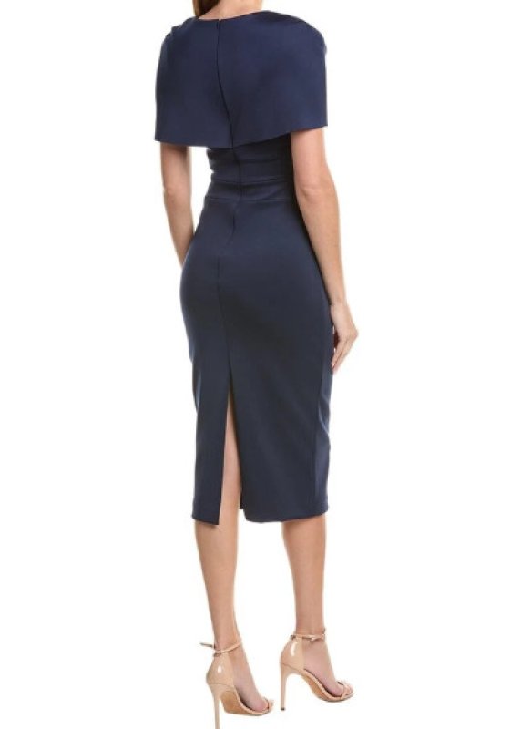 画像3: セール！Black Halo Bernice ミディドレス｜知的で洗練された大人のネイビーワンピース (3)