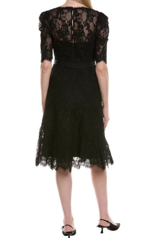 画像3: Teri Jon by Rickie Freeman ブラックレース ミディドレス｜上品フォーマル・パーティー対応 (3)