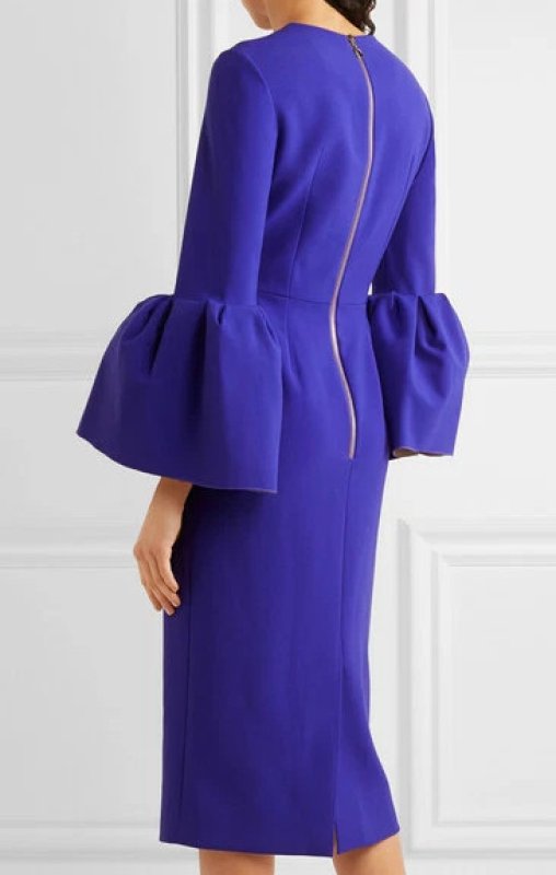 画像3: ROKSANDA マーゴット ベルスリーブ シース ミディドレス｜パープル・ブルー (3)