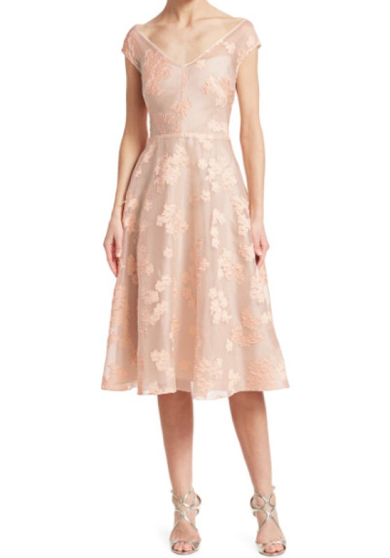 画像1: Lela Rose レラローズ フィルクーペ 花柄 フィット＆フレアドレス (1)