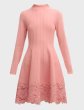 画像4: Lela Rose Georgia Dress｜レラローズ レース裾ニットフレアドレス ピンク (4)