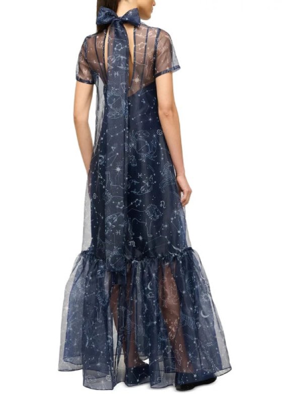 画像3: STAUD スタウド　Calluna オーガンジーマキシドレス ブルー｜上品シアーのロングドレス (3)