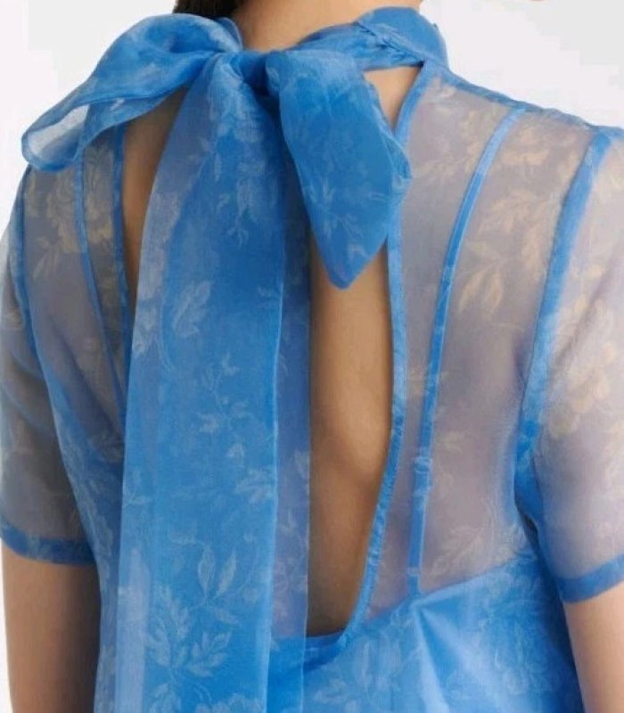 画像3: STAUD スタウド　Calluna オーガンジーマキシドレス ブルー｜上品シアーのロングドレス (3)