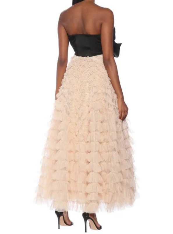 画像2: 2/8までセール、REDValentino ストラップレス タフタ×チュール ティアードガウン｜ラグジュアリーパーティードレス (2)