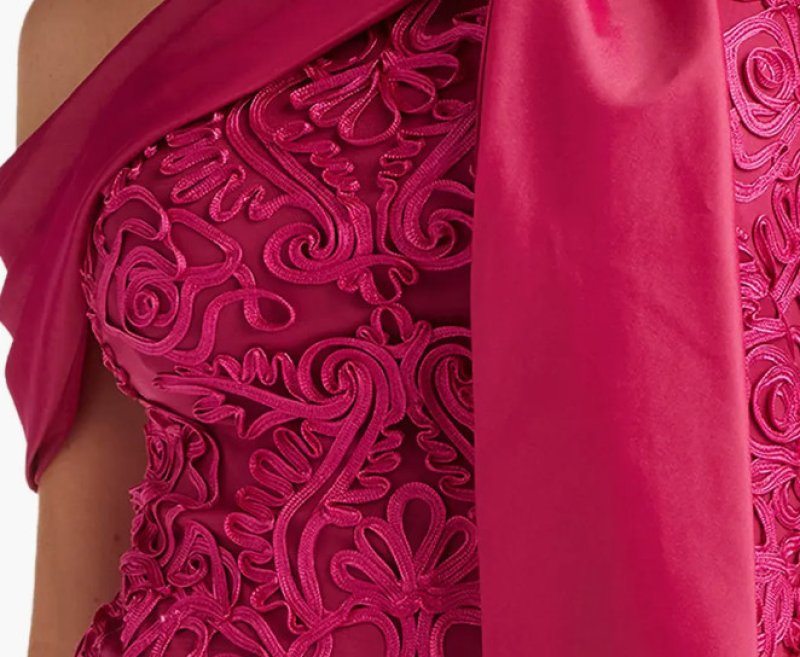 画像4: Tadashi Shoji タダシショージ  Lorne ワンショルダー ロングドレス　ピンク (4)