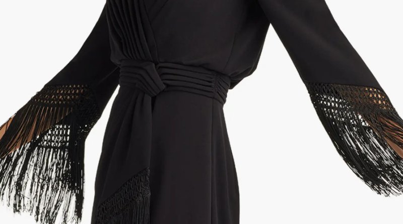 画像4: Tadashi Shoji  タダシショージ   Azie フリンジドレス　ブラック (4)