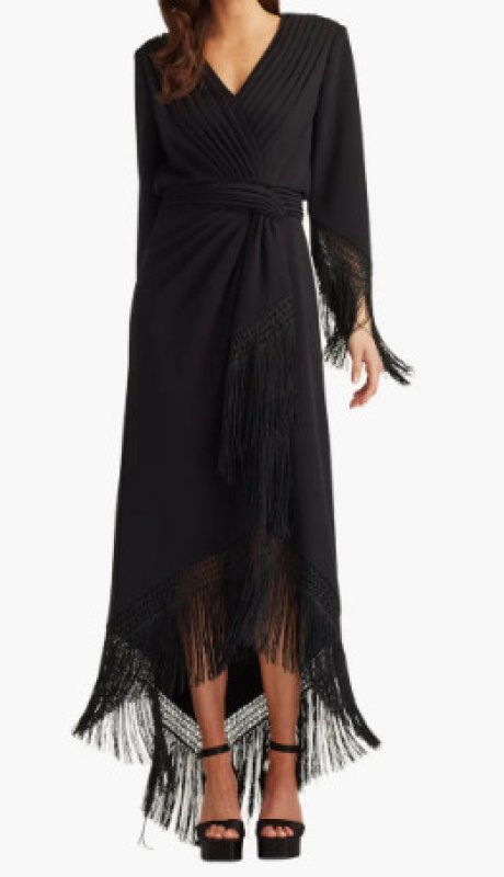 画像1: Tadashi Shoji  タダシショージ   Azie フリンジドレス　ブラック (1)