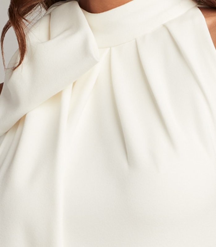 画像3: Tadashi Shoji  タダシショージ   SIMS ホルターネック ロングドレス　ホワイト (3)